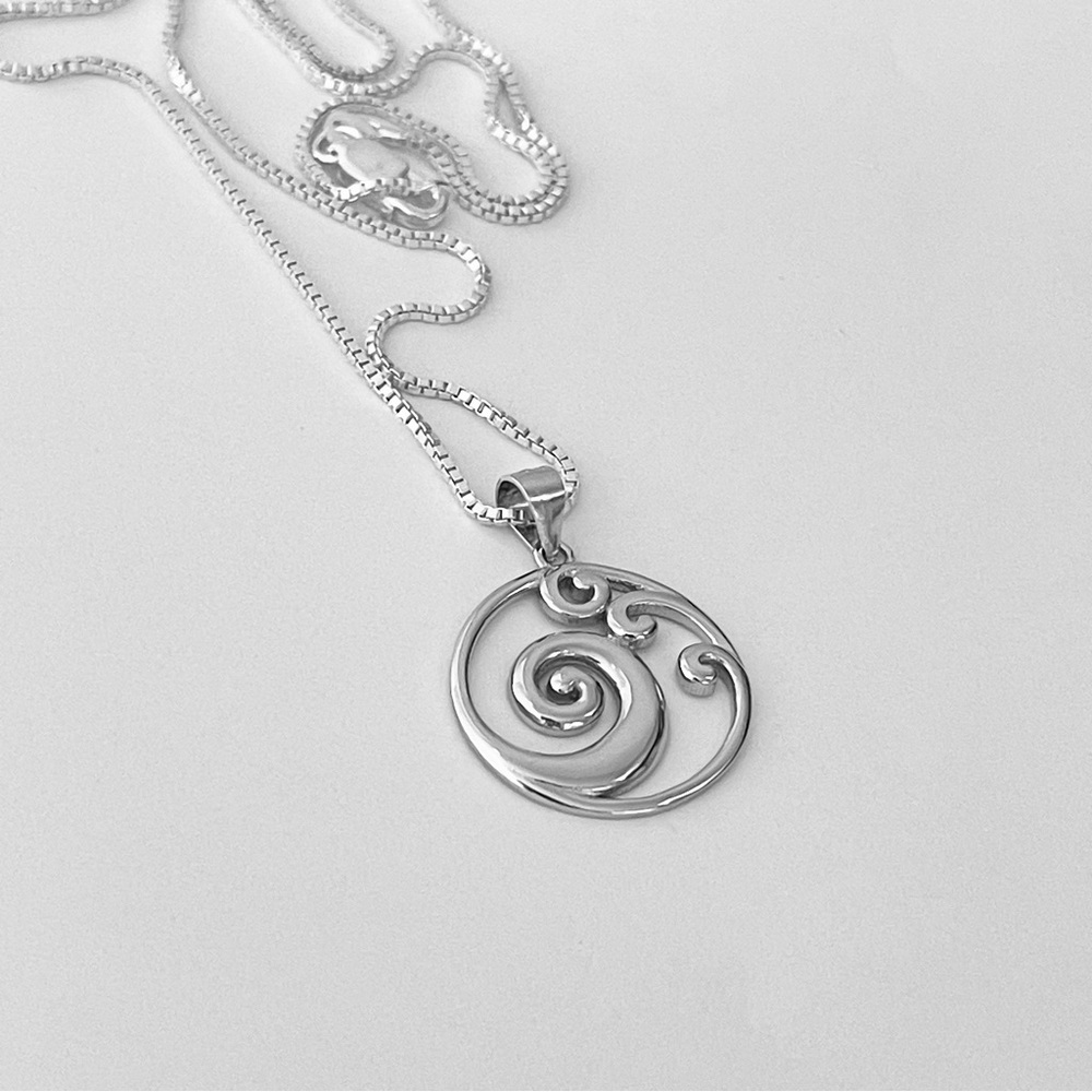 Sterling Silver Multiple Waves Necklace, Surfer J… - image 7